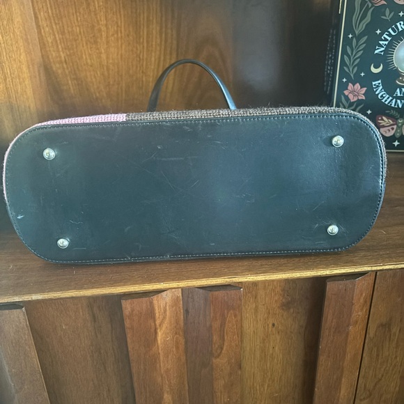 Vintage Kate Spade ♠️ Wool Tote Red, Pink, Brown, Tan, Cream - Picture 4 of 7